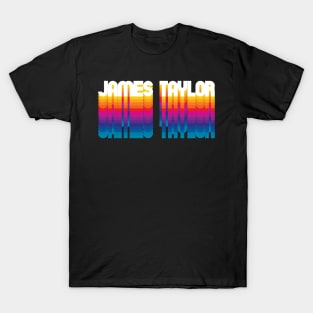 Retro James Proud Name Personalized Gift Rainbow Style T-Shirt